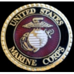 USMC MARINE CORPS CORP VIP LOGO BLACK BORDER PIN