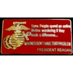 USMC MARINE CORPS PRESIDENT REAGAN QUOTE PIN