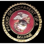 USMC MARINE CORPS PROUD GRANDPARENT OF A MARINE PIN