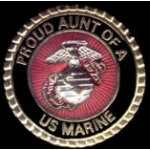 USMC MARINE CORPS PROUD AUNT OF A MARINE PIN