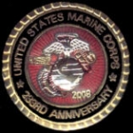 USMC MARINE CORPS 233TH YEAR ANNIV 2008 PIN