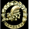 USN NAVY SEABEES PIN GOLD CUTOUT LARGE OVERSIZE PIN