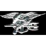 USN NAVY SEAL SILVER LOGO LARGE PIN