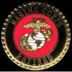 USMC MARINE CORPS RETIRED VIP ROUND PIN