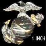 USMC MARINE CORPS EAGLE GLOBE ANCHOR SILVER AND GOLD PIN