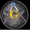 MASON PINS MASONIC BLACK ROUND LOGO PIN